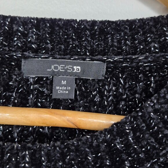 Joe's Jeans Black Chenille Sweater with Balloon Sleeves Size Medium - Picture 2 of 6